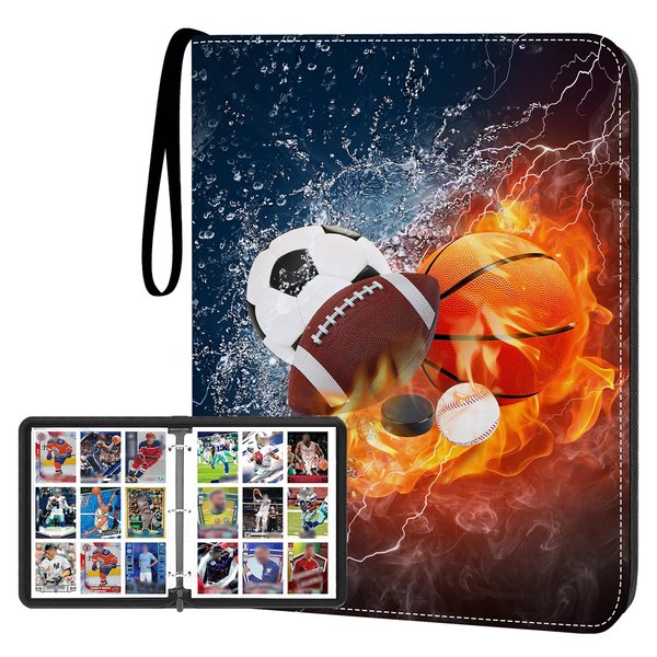 HESPLUS Sports Card Binder 9 Pocket Trading Card Binder 900 Pockets Double Sided Pockets Football Card Binder for Baseball Basketball Hockey Card Game Card and Other TCG Collection Storage Album