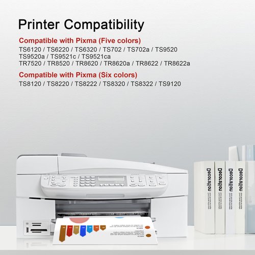 PGI-280XXL/CLI-281XXL 6-Color Value Pack Ink Cartridges Compatible for Canon 280 281 Ink cartridges to use with PIXMA TS8120 TS8220 TS8222 TS9120 Printer (PGBK,BK,C,M,Y,PB, 6 Pack)