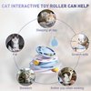 SUPERPAWS 2 in 1 Cat Interactive Toy Roller 3-Level Turntable Cat Toy Ball Track Cat Ball Tower Cat Slow Feeder Food Dispenser Cat Kitten Wand (Green)