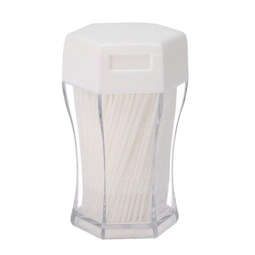 Exceart 200Pcs Plastic Toothpick Double-Head Dental Toothpicks Oral Sticks Interdental Picks Brush Interdental Floss Cleaners for Household (White)