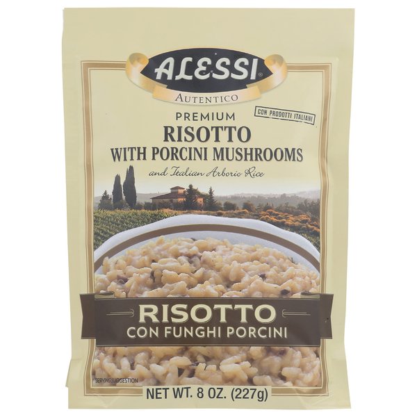 Alessi Autentico, Premium Seasoned Risotto, Italian Arborio Rice, Easy to Prepare, 8oz (Porcini Mushroom, Pack of 1)
