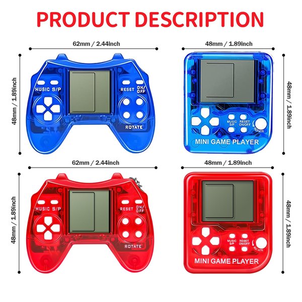 SSRMX 24Pcs Video Game Party Favors for Kids, Mini Game Keychain Arcade party favors Birthday Supplies Classroom Prizes for Boys and Girls