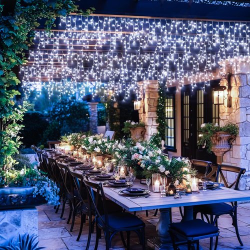 JMEXSUSS 38.8FT 400 LED Icicle Lights Outdoor Waterproof, Icicle Lights Indoor Outdoor with 80 Drops, Cool White Christmas String Lights for Christmas Fireplace Wedding Decorations