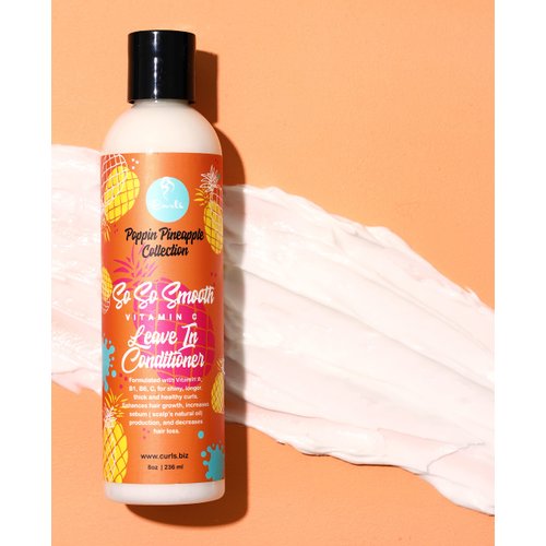 Curls Poppin Pineapple So So Smooth Vitamin C Leave In Conditioner, 8 Ounces,WHITE