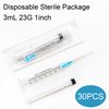 Careach 30pcs 3mL Syringe with Needle 23 Gauge 1inch, Luer Lock Syringe for Scientific Labs, Industrial