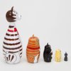 Bits and Pieces - "Cleo & Friends Nesting Cats-Hand Painted Wooden Nesting Dolls Matryoshka - Set of 5 Dolls from 7" Tall with Gift Box