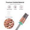 MelodySusie Tapered Barrel Nail Drill Bits, 3/32'' Carbide Tungsten Bits, Suitable for Manicure Pedicure Cuticle Gel Polishing, Technicians Bits, Silver & Rose Gold, Series Bit-S, Coarse