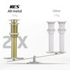 KES Sink Drain Stopper Without Overflow, Pop Up Drain for Bathroom Vessel Sink Brushed Gold 2 Pack, All Metal Rustproof Brass and 304 Stainless Steel, S2008D-BZ-P2