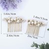 Yikisdy Bride Wedding Hair Comb Gold Pearl Hair Piece Prom Crystal Hair Accessories for Women and Girls