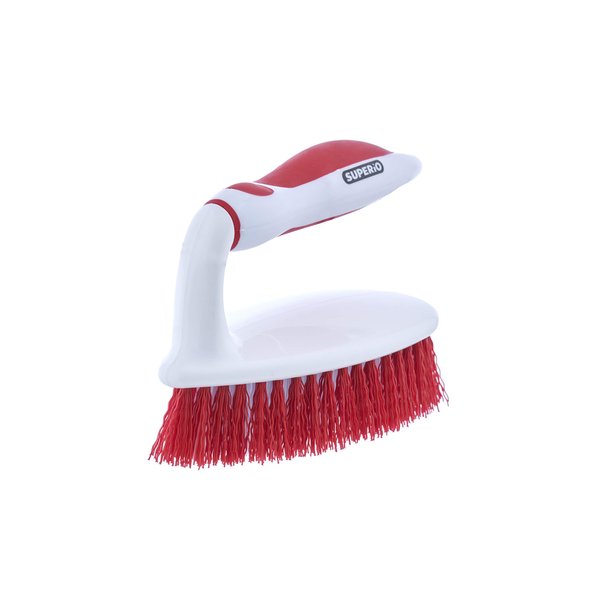 Superio Grout Brush, Dish Brush, Shower Scrubber Cleaning Brush, Stiff Bristles, Comfort Grip Handle,Red Brush Cleaner for Kitchen, Bathroom, Shower, Sink, Toilet- Vegatable Brush, Carpet Scrubber