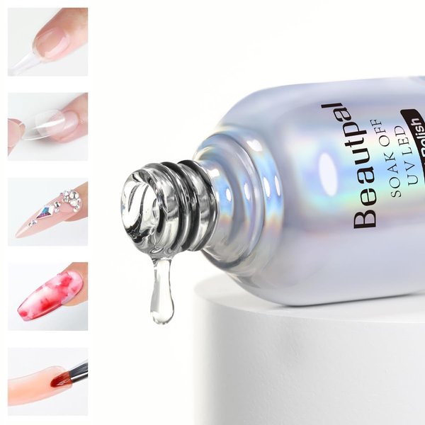 BEAUTPAL 5-in-1 Gel x Nail Glue for Acrylic Nail Tips 15ml Gel Nail Glue Long-Lasting, UV Curing Required for False Nail Tips and Press-on Nails