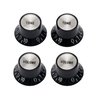 Metallor Electric Guitar Top Hat Knobs Speed Control Knobs 2 Volume 2 Tone Compatible with Les Paul LP Electric Guitar Parts Replacement (Black)