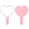 TBWHL Heart-Shaped Travel Handheld Mirror, Cosmetic Hand Mirror with Handle (Pink, 1Pack)