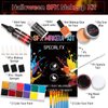 SFX Makeup Halloween Special Effects Makeup Kit with Face Paint, Face Glue Adhesive, Washable Fake Blood ,Scar Wax, Liquid Latex, Face Paint Brushes for FX Cosplay Costume Halloween Deco