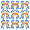 MTLEE 9 Pcs 7.5 Inch Blue Softball Ribbon Hair Bows Cheer Hair Bows Elastic Scrunchies Hair Bands Cheerleader Bows Volleyball Sports Ball Ponytail Holder Sport Hair Accessories for Girl Player