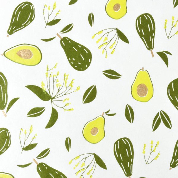 Gift Wrap - Avocados - Cream/Dark Olive
