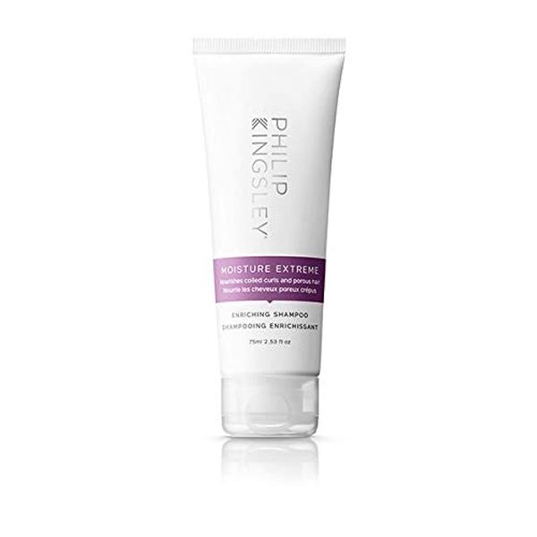 PHILIP KINGSLEY Moisture Extreme Enriching Shampoo for Curly Dry Damaged Hair Curls Anti-Frizz Hydrating Intense Hydration Gentle Cleansing Shampoo Detangles Conditions Tames, 2.5 oz
