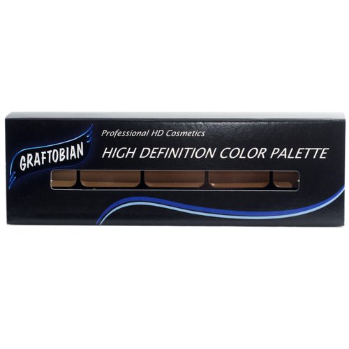 Graftobian HD Glamour Crème Foundation Palette (Warm #2) - High Definition 5 Color Makeup Palette, Cream Based Foundation Concealer and Contour Palette, Full Coverage - Medium Warm Skin Shades