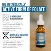 L Methyl Folate 15mg Plus Methyl B12 Cofactor – Organic Berry Flavor, High Potency Liquid Sublingual Active 5-MTHF Form - Supports Mood, Methylation, Cognition – Bioactive Forms Vitamin B9 & B12 (1oz)