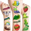 114 PCS Funny Caterpillar Temporary Tattoos Sticker Butterfly Bug Caterpillar Birthday Party Decorations Supplies Favors Gifts Girls Boys Baby Showers Prizes Cute Tattoo School Reward Themed