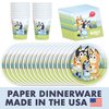 Unique Bluey Birthday Party Supplies | Bluey Party Supplies | Bluey Birthday Decorations | Bluey Party Decorations | With Bluey Tablecover, Bluey Plates, Bluey Cups, Bluey Napkins, Forks, Button