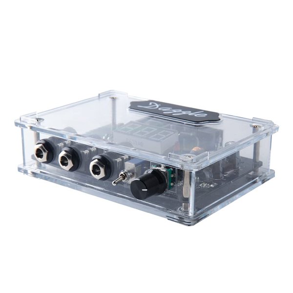 DGT Tattoo Supply Dazzle Dual Tattoo Machine power supply, clear, 5.5 x 4 x 1.5