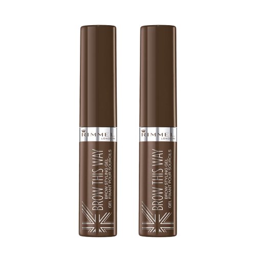 Rimmel Brow This Way Brow Styling Gel With Argan Oil, Medium Brown, 2 Count