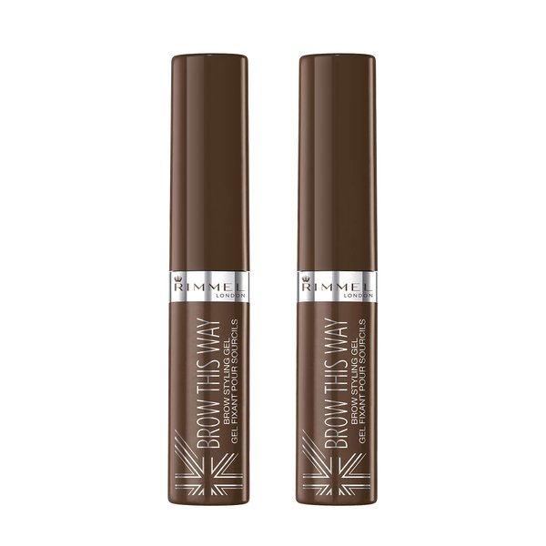 Rimmel Brow This Way Brow Styling Gel With Argan Oil, Medium Brown, 2 Count