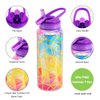 Home Tune Cute Water Bottle with Straw, BPA FREE Tritan &Leak Proof & Carry Handle & Pretty Design, 32oz/950ml (Colorful)