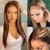 28 Inch Highlight Ombre Lace Front Wig Human Hair Pre Plucked 13x4 Colored 4/27 HD Lace Frontal Human Hair Wigs with Baby Hair 180% Density Glueless Honey Blonde Straight Lace Front Wigs Human Hair