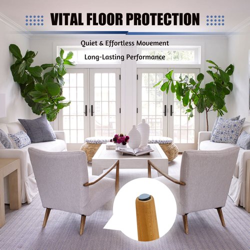 CO-Z 0.75″ Nail on Furniture Sliders 40 PCS, Chair Furniture Glides, Chair Leg Floor Protectors for Hardwood Floor, Furniture Pads for Dining Chair Cabinet Table Legs, Moving Pads for Wooden Furniture