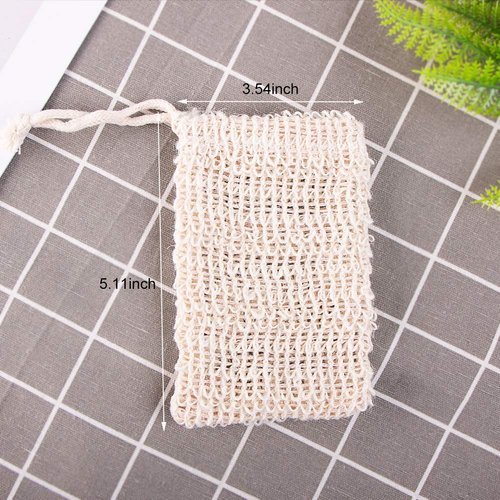 6 Pack Soap Exfoliating Bag Natural Soap Saver,Soap Savers for Bar Soap,Natural Sisal Fiber Soap Bags for Foaming and Drying The Soap,Organic Soap Bag for Shower Bath