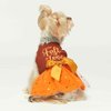 Fitwarm Thanksgiving Fall in Love Dog Dress, Sparkly Dog Clothes for Small Dogs Girl, Holiday Pet Tutu Dress, Cat Outfit, Brown, Orange, Medium