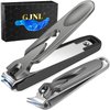 2024 New Nail Clipper with Catcher & Slant Curved Blade Nail Clipper - Upgrade Ingrown Nail Clipper for Thick Toenails, Mess Free No Splash Self Collecting Fingernail Clippers w Catching