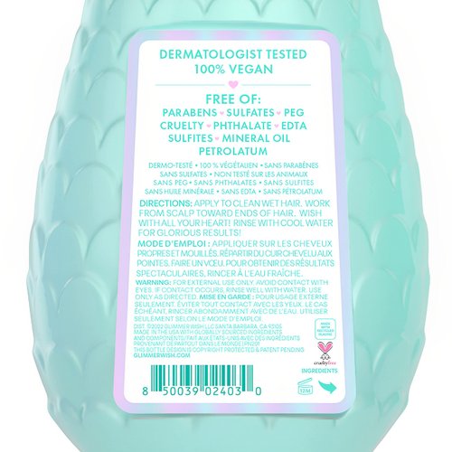 Glimmer Wish Mermaid Kids Conditioner Detangler, Paraben and Sulfate Free Conditioner, Gluten Free, Girls Shampoo and Conditioner Kids, Tropical Beach Mermaid Shampoo and Conditioner, 12 Fl Oz