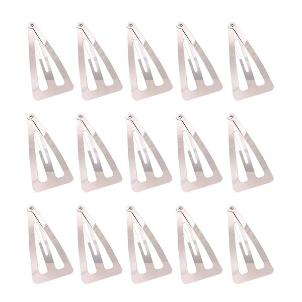 30 Pcs Metal Snap Hair Clips Triangle Hair Pins Hairpins No Slip Hair Barrettes Simple Hair Grip DIY Craft Hair Accessories for Women Girls Kids Silver