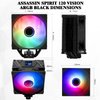 Thermalright Assassin Spirit 120 Vision ARGB Black, with Black Top Cover, CPU Air Cooler, PC Cooling,240 * 240 Resolving Power IPS LCD Screen,Editable,with 1.54in for Intel lga1851/1700/115X,AM4/AM5
