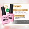 AIMEILI 5 in 1 Builder Base Clear Builder Nail Gel for Nails Extension and No Wipe Top Set Soak Off U V LED Gel Nail Lacquer