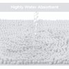LuxUrux White Bath Mat, Extra-Soft Plush Bath Shower Bathroom Rugs, 1'' Microfiber Chenille, Super Absorbent Shaggy Bath Rug. Machine Wash & Dry. 24'' x 17'', White