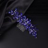 Jumwrit Bride Wedding Hair Comb Rhinestone Bridal Hair Comb Wedding Headpiece Handmade Hair Accessories for Bridesmaid Women Girls(Blue)