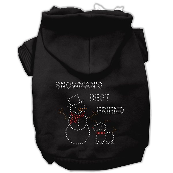 Mirage Pet Products 12-Inch Snowman's Best Friend Rhinestone Hoodie, Medium, Black