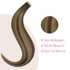 WENNALIFE Tape in Hair Extensions Human Hair Balayage Chocolate Brown to Caramel Blonde Tape in Extensions, 10pcs 25g 14 inch Remy Invisible Tape Ins Straight Soft Real Human Hair Tape in Extensions