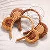 2PCS Cute Monkey Ear Headband Brown Cartoon Hair Accessories Photography Festival Funny Props Hair Clip Animal Ear Hair Band
