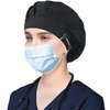 ABAMERICA Bouffant Caps with Button and Sweatband, Adjustable Scrub Caps for Women Men, One Size Fits All