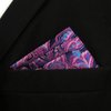 SHLAX&WING Paisley Blue Pink Silk Pocket Square Mens Hankies Hanky
