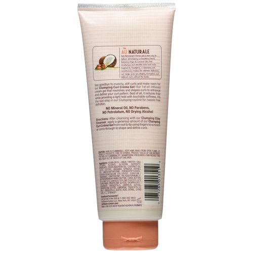 Curly Hair Products by SoftSheen-Carson Dark and Lovely Au Naturale Clumping Curl Crème Gel, with Coconut Oil and Argan Oil, Defines Curls and Coils, Paraben Free, 11.05 fl oz