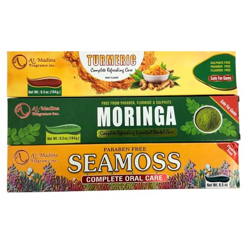 Ultimate Toothpaste Combo - Seamoss,Turmeric & MoringaToothpaste - Oral Care for Sensitive Teeth - Paraben-Free,Flouride-Free-Sulphate-Free - Refreshing Oral Care - Pack of 3