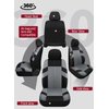 VarCozy Car Seat Covers Full Set, Front & Split Rear Bench for Car, Universal Cloth SUV, Sedan, Van, Automotive Interior Covers, Airbag Compatible, Black&Grey (VC-01-B1)
