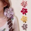 Herego Colorful Telephone Wire Hair Bands F,Telephone Wire Hair Bands,Bowknot Braided Telephone Wire Hair Bands (Purple)