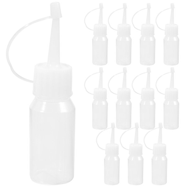 BCOATH 12pcs Hair Dye Bottle Glue Bottles with Fine Tip Hair Dye Container Paint Quilling Bottles Dye Dispensing Bottle Hair Squeeze Bottle Hair Application Bottle Translucent or Flux